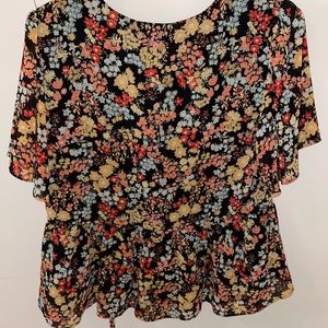 Madewell, floral wrap shirt, size small, never worn